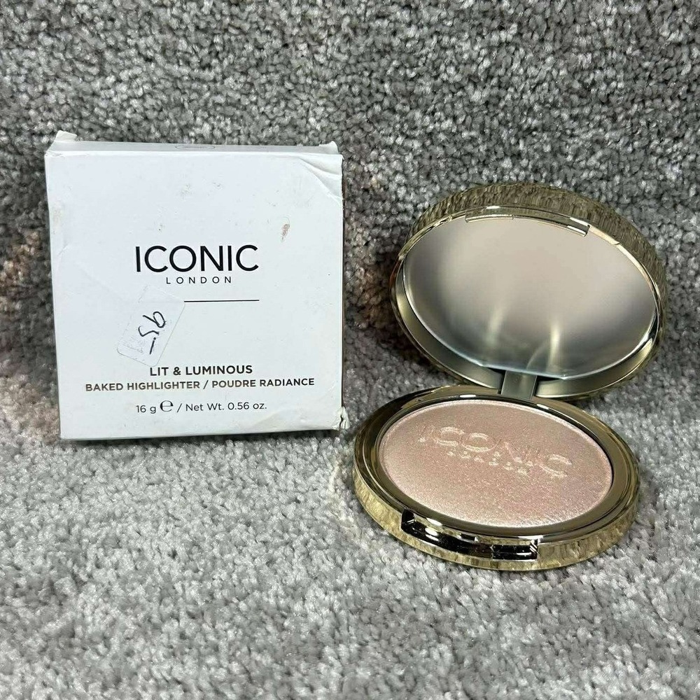Iconic London‎ Lit & Luminous Baked Highlighter Gold Shimmer Vegan 16g 0.56oz